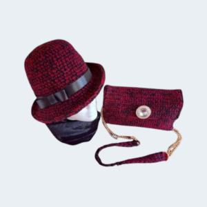 Burgundy Church Hat & Handbag