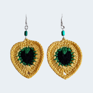 Jamaica-themed Crochet Leaf Design Earrings