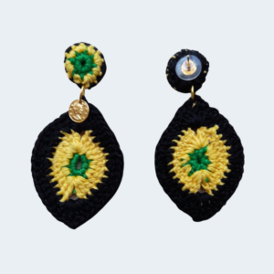 Jamaica-themed Crochet Teardrop Design Earrings