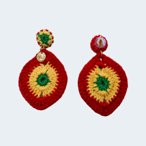 Rasta-themed Crochet Teardrop Design Earrings