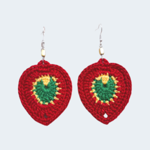 Rasta-themed Crochet Leaf Design Earrings