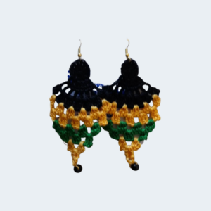 Jamaica-themed Crochet Chandelier Design Earring