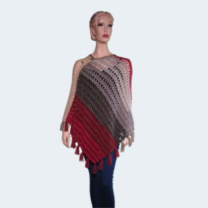 Poncho For Ladies – Burgundy, Grey, Peach [available in various colours]