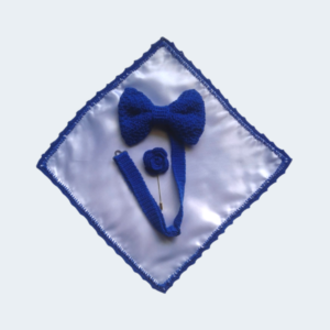Pocket Square, Lapel Pin & Bowtie Set [Blue]