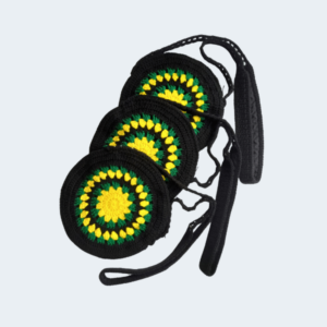 Crochet Jamaica-themed Crossbody Bag [Round]