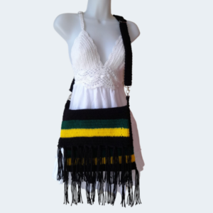 Crochet Jamaica-themed Crossbody Bag [Square]