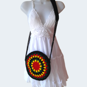 Crochet Rasta-themed Crossbody Bag [Round]